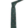 King & Priory Tyrannosaurus Rex/T-Rex Herringbone Embroidered Tie Dark Green