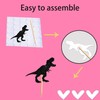 18pcs Black Glitter Dinosaur Silhouette Cupcake Topper for Ancient Animal