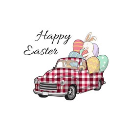 Happy Easter Cartoon Trunk Rabbit Bunny Eggs Buffalo Plaid Decals for Computer Mug Cup Glass Car Decor Vinyl Easy to Remove Peel and Stick Weather-Resistant Happy Easter Giftss for Women