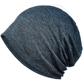 Bafup Men’s Knit Hat, Summer, Cool Feel, Gentle Touch, Sweat Absorbent, Quick Drying, Care Hat, Beanie, Thin, Breathable, Non Stuffy, Large, Skin-friendly, Stretchable, Soft, Unisex, navy