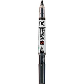 Pilot Vboard Master S 43953, Marcador Para Pizarrón Blanco, Vboard Master S, Punto Ultra Fino, Tinta Color Negro, Caja Con 12 Piezas, Negro