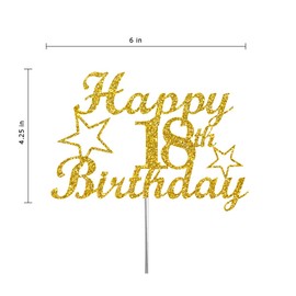 Decoración para tartas de cumpleaños con purpurina dorada, ideas de decoración de fiesta, calidad premium, resistente purpurina de doble cara, palo de acrílico. Fabricado en Estados Unidos (18)