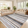 GarveeHome Washable Living Room Rug 8x10 Large Modern Strip Accent