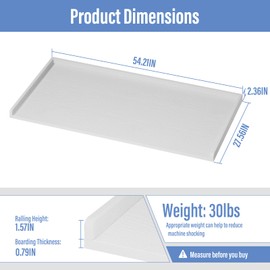 LEBENGURU No-Installation HDPE Washer Dryer Countertop - 54.2"x27.5" Heavy Duty Laundry Topper Covers with Rails, Space Saving Organizer (White, Faux Wood Finish)