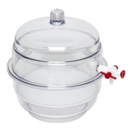 SP Bel-Art "Space Saver" Polycarbonate Vacuum Desiccator with Clear Polycarbonate Bottom; 0.20 cu. ft. (F42022-0000)