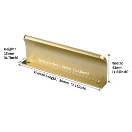 Walquicks 10 Piezas Tiradores Ocultos Cocina 64mm-Jaladeras Para Cajones, Adecuado Para Cocina, Dormitorio, Baño, Armario, Garaje, Puerta De Armario, Etc(Gris)