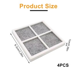 Pack of 4 LG LT120F Air Filter for Refrigerator, Activated Carbon Filter Replacement, Refrigerator Air Filter, LG Pure Fresh Filter for ADQ73214405, ADQ73214404, ADQ73214408, LFX31925SW, LFX31925SB