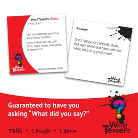 ? WORD TEASERS Random Topic Conversation Starters - Fun Trivia Card Game for Families, Couples, Kids, Parties & Travel - Flashcards for Ages 12+ - 150 Questions (Slang Edition)