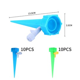 Automatic Watering Set, 20 Pieces Potted Plants Flowers Watering Adjustable Watering System Water Dispenser for Plants with Control Valve Switch, Vegetables and Potted Plants