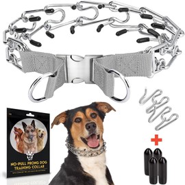 Adjustable No Pull Dog Traning Ｃollar with Buckle for Small Medium Large Dogs (Packed with Extra Links)