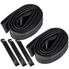 2 Pack 700C Road Bike Tubes 700 x 25C/28C/30C/32C AV48 Schrader Valve 700C Tubes Plus 2 Rim Strips Compatible with 700x25C 700x26C 700x27C 700 x 28C 700 x 30C 700x31C 700 x 32C Bike Tire Tubes
