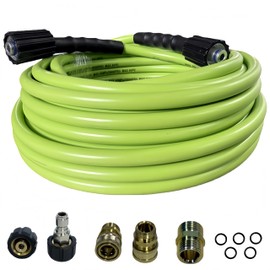YUYEW Super Flexible Pressure Washer Hose 50ft 5800 PSI Kink Resistant Power Washer Hose 1/4 in Replacement Power Wash Hose with M22 and 3/8" Quick Connection Kit for Gas & Electric
