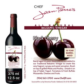 Black Cherry Traditional Barrel Aged 18 Years Italian Balsamic Vinegar 100% All Natural 375ml (12.5oz)