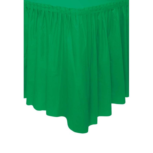 Green Plastic Table Skirt, 29" x 14 ft.