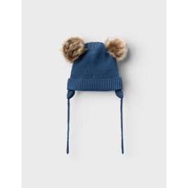 NAME IT Unisex Baby Knitted Hat, Dark Denim