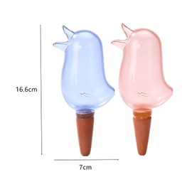 Paquete de 4 Estacas de Riego para Plantas,dispositivo de riego automático con forma de pájaro por goteo automático de plástico para árboles de flores en macetas (Rojo Desierto y Azul)