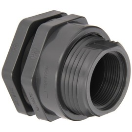 Hayward BFAS1015CES Series BFAS Short Pattern Bulkhead Fitting, Socket x Threaded End, PVC with EPDM Seals, 1-1/2" Size