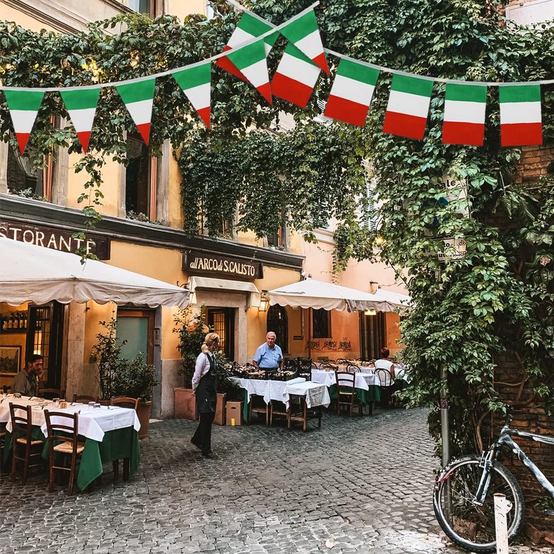 Italy Flag, Rectangular and Triangular Flags Bunting for Hanging, 60
