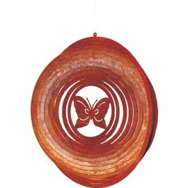 Rostikal Windspiel mit Schmetterling 18 cm Gartendeko Vintage Rost Deko Hängedeko Garten Deko
