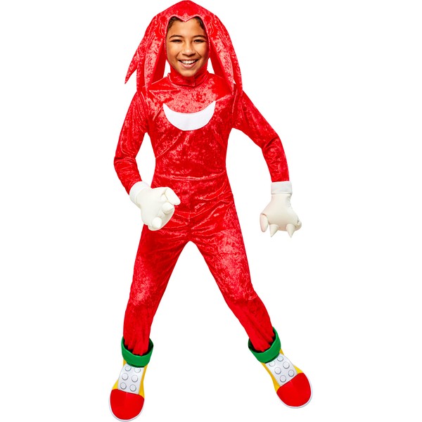 Rubie's Child's Sonic The Hedgehog Knuckles Costume Jumpsuit and Headpiece, As Shown, Large