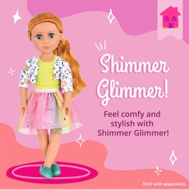 Glitter Girls – 14-Inch Doll Clothes - Shimmer Glimmer Floral Fashion Doll Clothes & Accessories – Urban Top, Flower Jacket & Tutu Skirt Outfit – for 3+ Years Year Old Girls