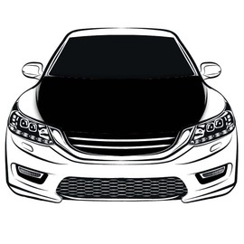 Black Oversized Car Hood Cover 3.3X5FT/6X7FT100% Polyester Elastic Fabrics Can be Washed Suitable for large SUV and Pickup Trucks (3.3X5FT)