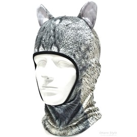 Animal face mask with ears, 3D, quick drying, full face, balaclava, with eye holes, for airsoft battles, biking, motorcycles, outdoors, and cosplay, cats