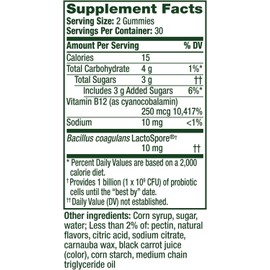 Align Probiotic, Bloating Relief + Food Digestion, Probiotics for Women and Men, Probiotic Helps Soothe Occasional Bloating*, With Vitamin B12 to Help Break Down Food into Cellular Energy*,60 Gummies
