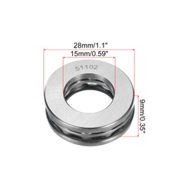 uxcell 4 Set 51102 Thrust Ball Bearings 15mm x 28mm x 9mm Plane Axial Ball Bearing Single Row Roller, Chrome Steel Good Performance (ABEC3)