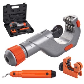 Happybuy 3-Piece Tubing Cutter Set - Heavy Duty Pipe Cutter (3/16"-2"OD), Mini Tube Cutter (1/8"-7/8"), Deburring Tool for Stainless Steel, Copper, Aluminum, and Plastic Pipes