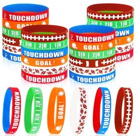 VICROIC 30 PCS Football Silicone Bracelet Rubber Wristbands, Football Motivational Rubber Bracelets for School Awards Sports Themed Party Favors