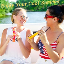 LeFeirr 160 Pcs Disposable Ice Popsicle Mould Bags | Transparent Ice Pop Bags with Zip Seals | Plastic Construction, Polyethylene (PE) Material, Small, 1 Ounce Capacity | Comes With A Funnel