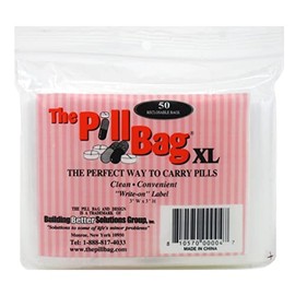 ThePillBag The Pill Bag XL | 100 Count (2 Packs of 50) | Reusable | Small Plastic Bag | Heavy Duty | Travel | Organize | Clean, White