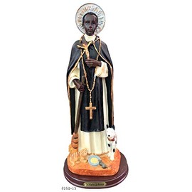 Saint Martin of Porres Statue Holy Figurine Religious Decoration 12" Tall