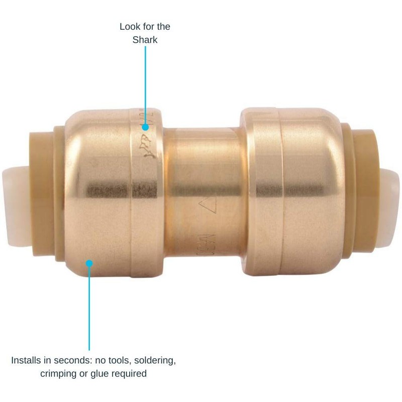SharkBite 1/2 Inch Coupling, Pack of 4, Push to Connect