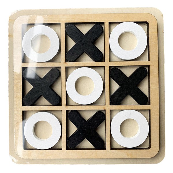 xiaolajiao Tic-Tac-Toe Game, Mini Tabletop Wooden Board Game Competitive X