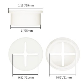 Alamic Desk Wire Hole Insert Desk Grommet Rubber Grommets 1 Inch Flexible Wire Grommets Silicone Cable Cord Grommet Wire Hole Cover for Desk, Table and Other Furnitures - 12 Pack(White)