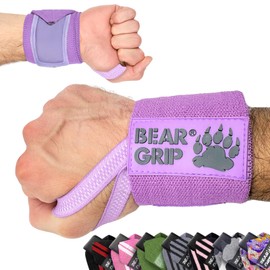 BEAR GRIP - Weight Lifting Wrist Support Bands (Pastel Purple)
