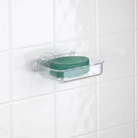 Bath Bliss Soap Dish, Suction Cup, Basket for Shower, Bathroom, Kitchen, Organizer, Storage Holder, Strong Grip, Clear