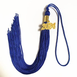 2024 Grad Graduation Tassels Graduation Cap Tassels Graduation Hat Decoration Tassel with 2024 Year Gold Date Charms for 2024 Graduation Ceremany Party Activities, Blue