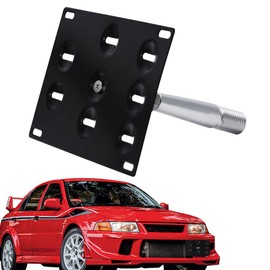 PTNHZ Aluminum Front Bumper Tow Hook License Plate Holder Compatible with Nissan08-17 Infiniti 2nd Gen G35 G37 Q50 Q60 & 07-18 GTR Z34 370z Juke Sentra & 08-16 Mitsubishi Lancer EX Ralliart