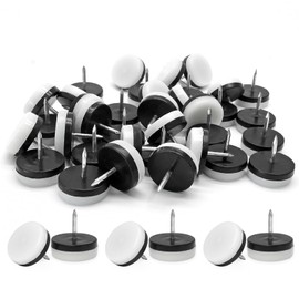 Jiozermi 60Pcs 27mm Heavy Duty Nail on Furniture Glides, Nylon Chair Glides, Nail Chair Leg Floor Protectors, Nail Chair Floor Protectors, Furniture Sliders, Chair Feet Pads, Furniture Pads(White)
