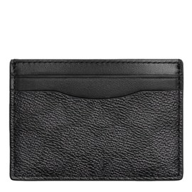COACH Men's Money Clip Card Case in Signature Canvas, Charcoal, One Size