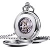TREEWETO Pocket Watch - Smooth Double Case Series Skeleton Dial