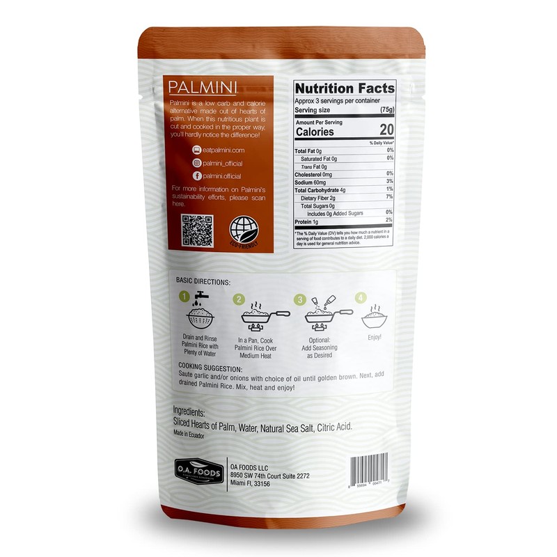 Palmini Rice | Low-Carb, Low-Calorie Hearts of Palm Rice |