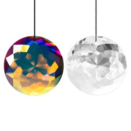Pack of 2 Suncatcher Crystal, Crystal Suncatcher, Suncatcher Window, 75 mm Rainbow Crystal Pendant, Crystal Pendant, Light Catcher Crystal, Crystals for Hanging for Room, Ceilings, Garden
