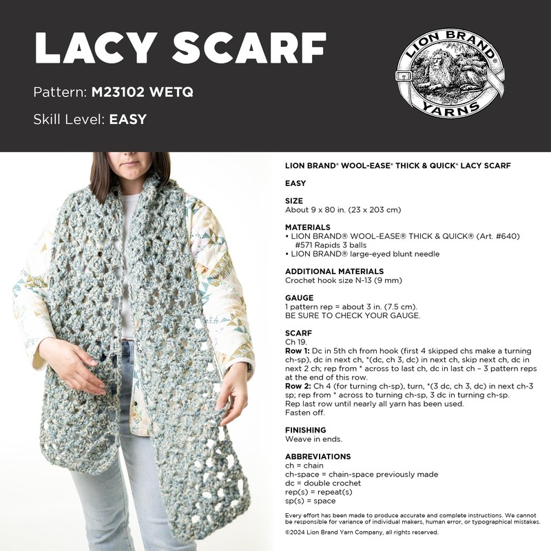 Lion Brand Yarn Wool-Ease Thick & Quick Yarn, Soft and