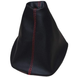 AERZETIX: Gear Stick Gaiter Faux Leather Black with Red Stitching