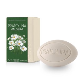 Valobra Bar Soap Pratolina, with Lecithin and Almond Oil Cream for All Skin Types, Travel Size, 1.6 oz/45g