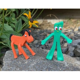 NEW Gumby & Pokey Set  Mini 3 inch Bendable Figures. FUN. BIRTHDAY